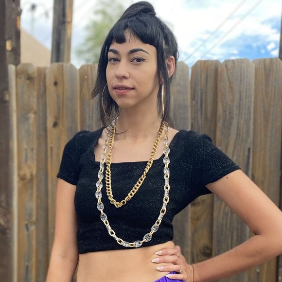 MSK Tops - Vintage Short Sleeve Sparkle Top